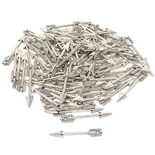 Honbay 100PCS 1.2inch Antique Silver Alloy Arrow Charms Pendant for Jewelry Making or DIY Crafts
