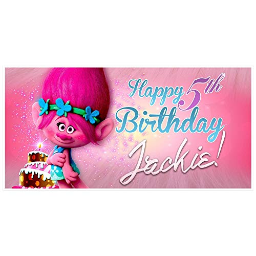 Trolls Poppy Birthday Banner