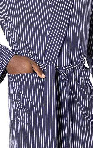 PajamaGram Mens Summer Robe with Pockets - Men Lightweight 100% Cotton Robe House Coat for Men, Men's Bathrobe3
