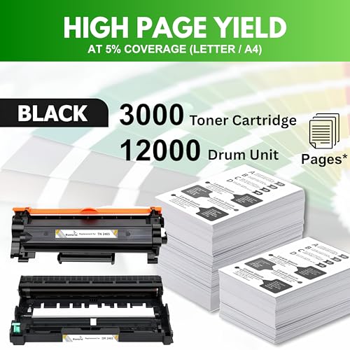 Image of TN 2465+DR 2465 Compatible Toner Cartridge for Brother Printer HL L2351DW, DCP L2531DW (TN+DR-2465 - Toner + Drum (Combo))