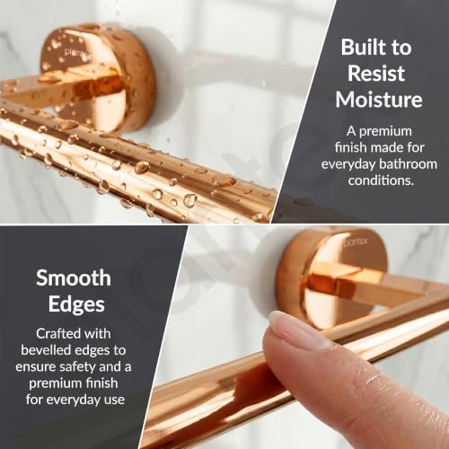 Image of Plantex J4 Stainless Steel 24 Inch Towel Rod for Bathroom /Towel Holder in Bathroom /Towel Holder /Bathroom Accessories (PVD Rose Gold Finish) Onix