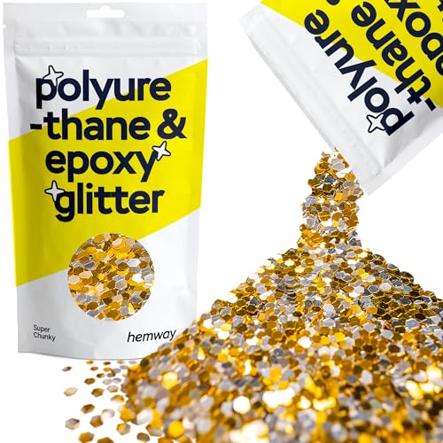 Hemway Resin Glitter Gold Silver 100g Super Chunky