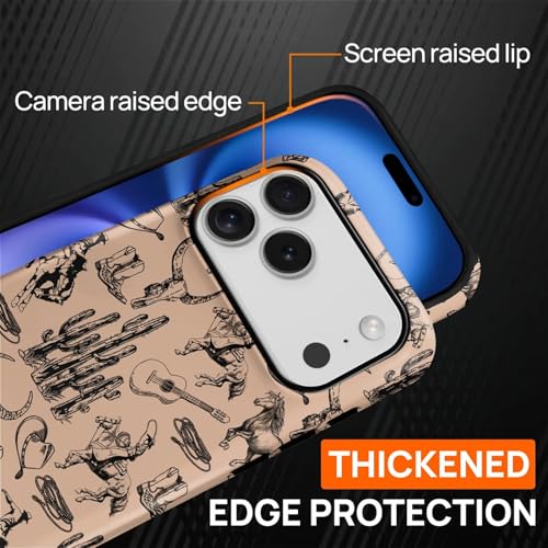 Coque iPhone 17 Pro MagSafe western rétro à double couche antichoc - 3