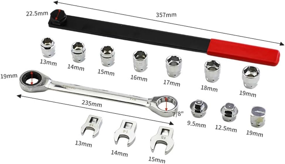 Alloy Steel Tensioner Wrench Set With Storage Case Ratcheting Serpentine Belt Tool For Engine Pulley Maintenance