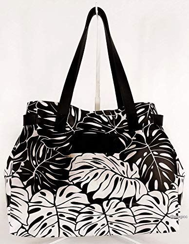 Kit Tropical Feminino Branco e Preto com Bolsa, Necessaire e Chinelo, Magicc