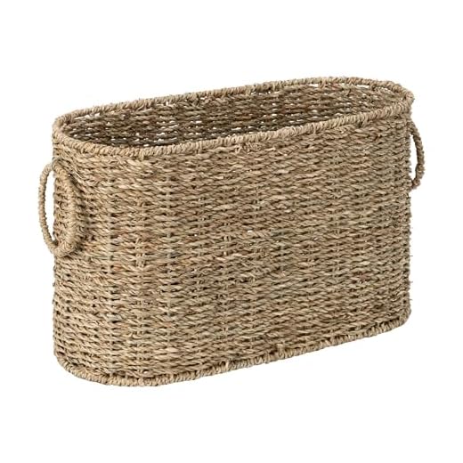 StorageWorks Toilet Paper Storage, Toilet Paper Storage Holder for 6 Regular Rolls, Wicker Basket for Bathroom, Natural Seagrass