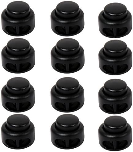 Oldhill Heavy Duty Spring-Stop Double Hole Cord Lock Drawstring Toggle - 12 Pack