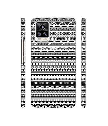 Image of Solimo Plastic Designer Black & White Patterns 3D Printed Hard Back Case Backcase for Mobile Cover for Vivo V20
