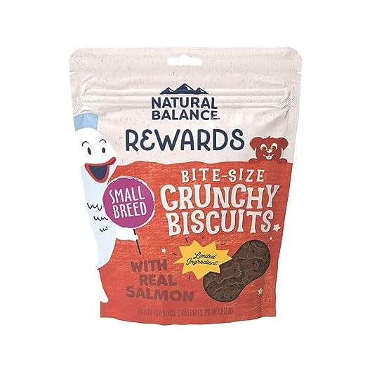 Natural Balance Limited Ingredient Rewards Crunchy Biscuits, Bite-Size Grain-Free Dog Treats for Small-Breed Adult Dogs, Made with Real Salmon, 8 Ounce (Pack of 1)
