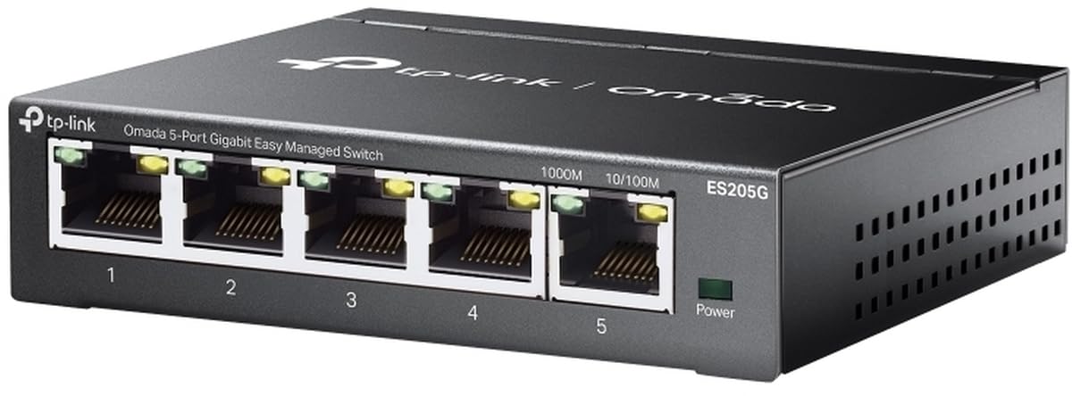 Omada ES205G — Switch Gigabit Easy Managed de 5 Puertos, Metal sin Ventilador, gestión en Nube SDN