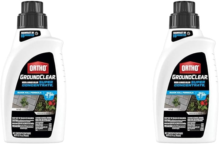 Ortho GroundClear Weed & Grass Killer Super Concentrate1 Fast-Acting Formula Kills The Toughest Weeds and Grasses, 32 fl. oz. (Pack of 2)