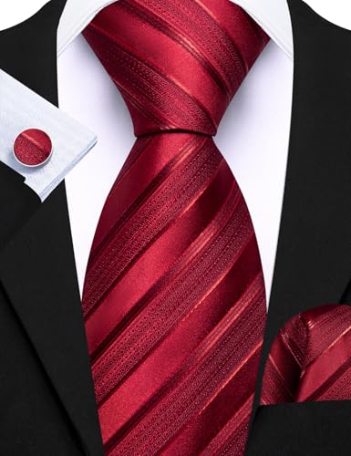 Image of Barry.Wang Men 6PCS Tie Silk Gift Necktie Clip Woven Tie Sets Party | Men Tie Classic Silk Gift Necktie With Tie Clip Jacquard Woven Neck Ties 6PCS Formal Wedding