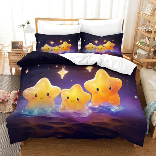Housse de couette hypoallergénique Pentagramme 3D avec zip lit double