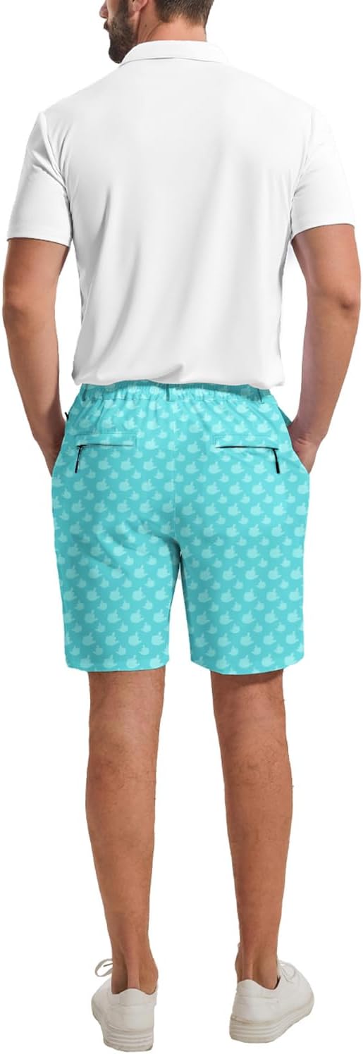 Anhlfyu Golf Shorts Men 7 Inch Inseam Mens Casual Hiking Dress Shorts with Zipper Pockets