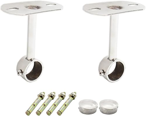 ULIFESTAR - Paquete de 2 soportes de montaje en techo, soporte de tubo de armario de acero inoxidable, soporte de barra de ducha, soporte de