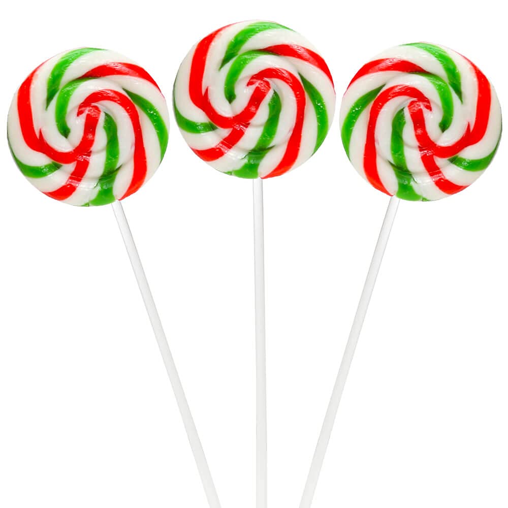 Swipple Pops Petite Swirl Ripple Lollipops - 60-Piece Tub (Christmas)