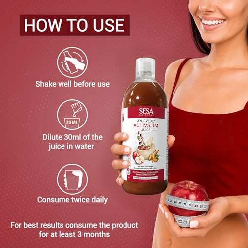 Image of SESA Ayurvedic Activslim Juice - 1L | Helps in Weight Management | Made with Apple Cider Vinegar | Healthy Diet Drink | No added Sugar, Colour or Flavour
