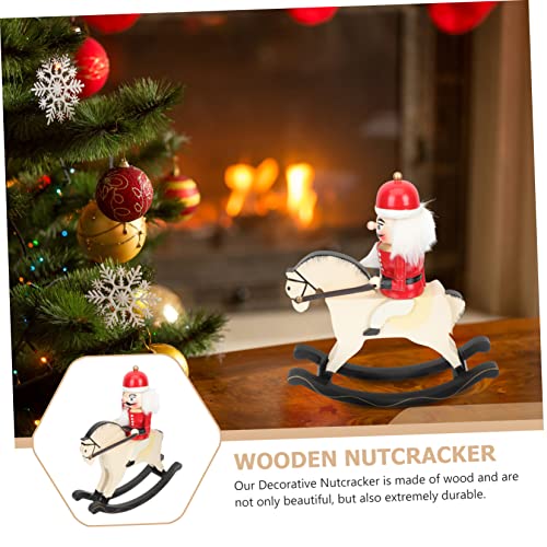 Gafoki 3Pcs Nutcracker Soldier Para Mesa De Christmas Decor Christmas Nutcracker Figure Rocking Horse Decor Desktop Nutcracker Craft Xmas Table Ornament Wood Nutcracker #TOP4
