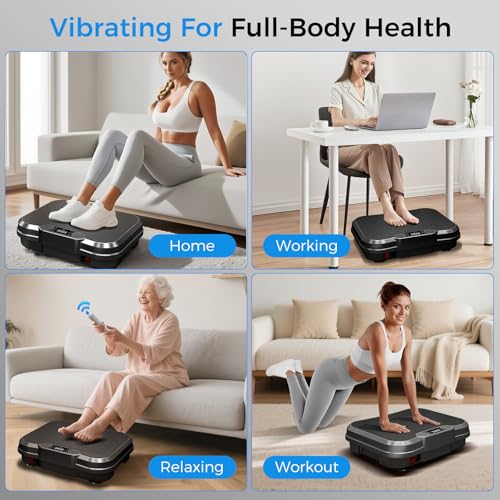 AoraPulse Vibration Plate Exercise Machine, Compact Vibration Plate for Lymphatic Drainage Weight Loss, 400 Lbs Capacity Full Body Vibrating for Fitness with 2 Resistance Bands by AoraPulse - Image 8