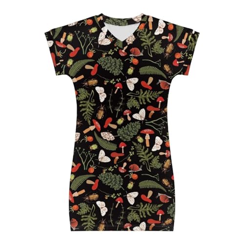 Hawapod Girls T Shirt Dress Print Short Sleeve V Neck Casual Loose Summer Dress for Girls 4-144