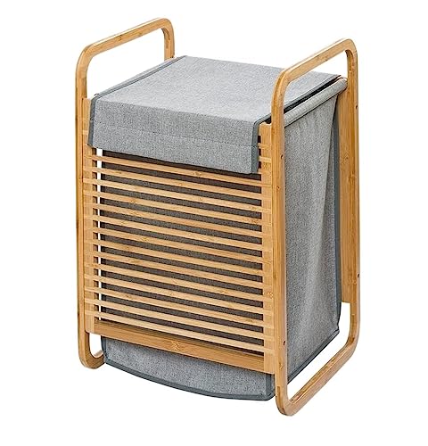 Panier à linge sale en tissu respirant avec couvercle