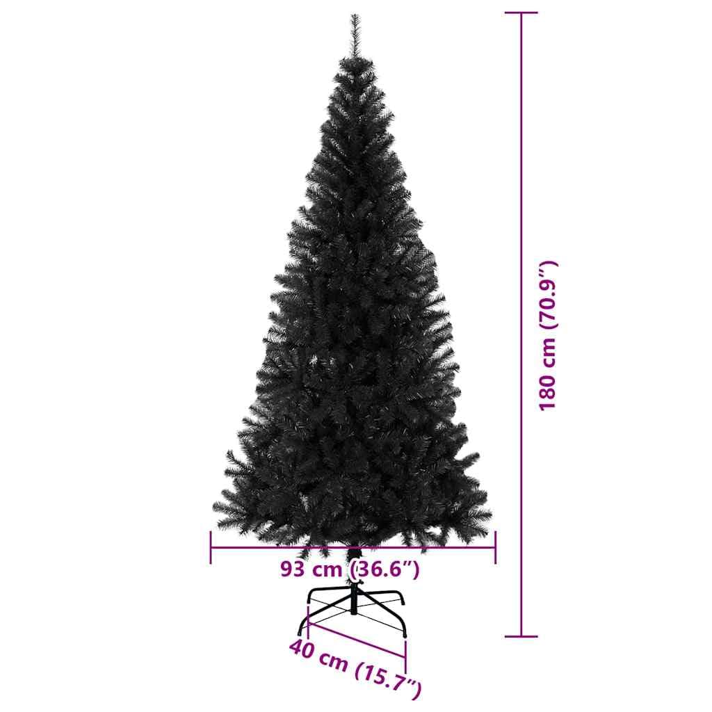 vidaXL Albero di Natale Nero 180 cm PVC