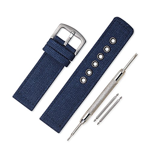 VINBANDCorrea Reloj Calidad Alta Lienzo Correa Relojes Militar del ejército Camuflaje - 18mm, 20mm, 22mm, 24mm Correa Reloj con Espesar Hebilla de Acero Inoxidable