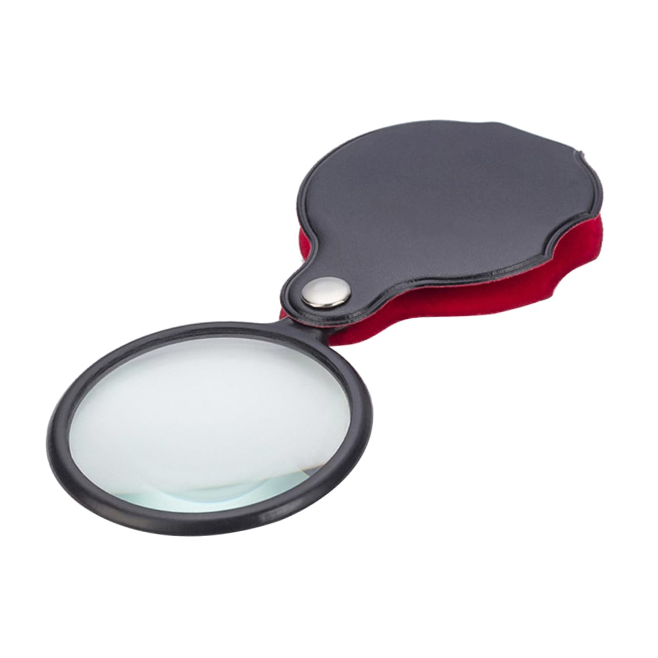 VALICLUD 5pcs Handheld Magnifying Glass Portable Folding Loupe with Protective Case for Adults Seniors Hobbyists and Professionals Black