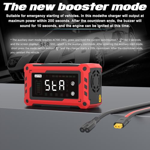 Image of COREBOX Battery Charger 25-Amp 12V /24V Automatic Smart Battery Trickle Charger, Battery Maintainer Desulfator with Temperature Compensation for Car Truck Motorcycle Lawn Mower Marine