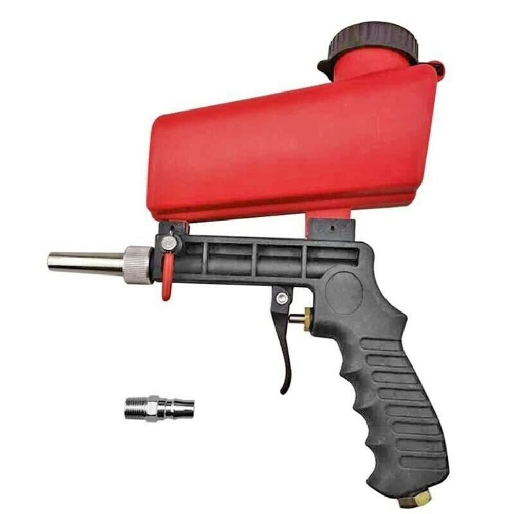 1/4” Air Sandblasting Gun Portable Handheld Sandblaster 90psi Gravity Sandblasting Gun Pneumatic Sandblaster Spray Blasting Machine