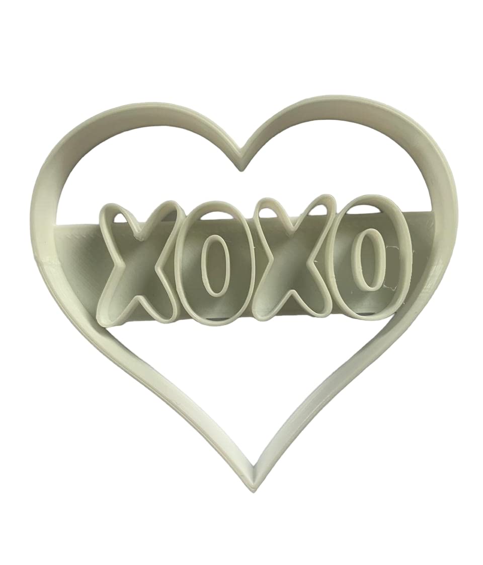 The Cookie Cutter Hub 10cm XOXO Heart Cookie Cutter for Cookies Biscuits Clay Baking Decoration