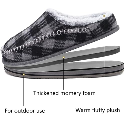 Image of KuaiLu Mens Slippers with Orthopedic Arch Support Suede Faux Fur