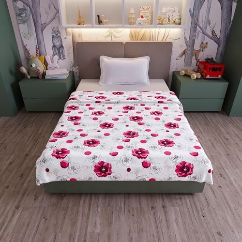 Image of Divine Casa Kids Cotton Dohar Single Bed 135 x 100 cm, 120 GSM Lightweight Blanket, Soft Breathable Summer Quilt for AC and All Season Use