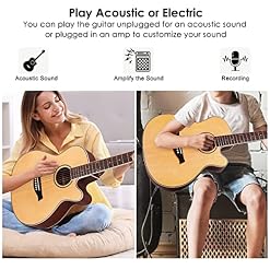 Vangoa 3/4 Guitare Électro Acoustique 36 pouces Débutants Guitare Country Folk Set avec Égaliseur 2 bandes, Accordeur… - Les Beatles, Paul McCartney, John Lennon, RIngo Starr, George Harrison Vangoa 3/4 Guitare Électro Acoustique 36 pouces Débutants Guitare Country Folk Set avec Égaliseur 2 bandes, Accordeur… – Image 2