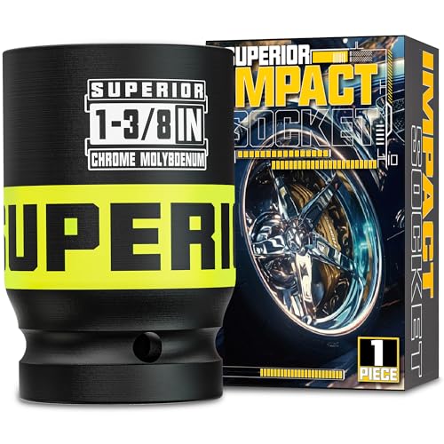 Image of 3 /4 inch Drive Impact Socket, 1-3 /8 Inch Deep Socket, SAE Axle Nut Socket, 6 Point, CR-MO, Automotive, Truck Maintenance, Heavy Equipment Repair