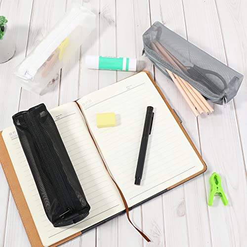 Vin Beauty 3Pcs Mesh Zipper Pouch Pencil Case Clear Mesh Pen Bag Organizer Bag For Office Supplies Cosmetics Makeup Tool Bag Storage Pouch Purse Travel Accessories #TOP3