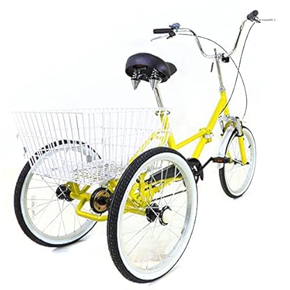 20-Zoll-Dreirad faltbar mit Einkaufskorb Single-Speed-Einfachbedienung Dreirad für Erwachsene Dreirad für ältere Menschen – Bild 6