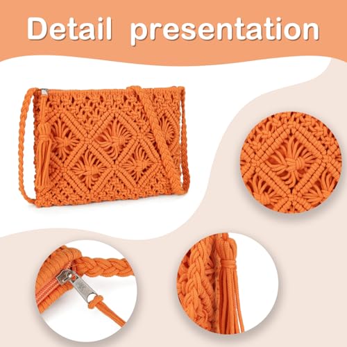 Image of Gladdon Bohemian Small Crossbody Bag for Women Stylish Woven Shoulder Purse | Hand Weaving,Small Boho Crossbody,Lightweight,with Tassel,Travel Vacation,Daily Use,Sturdy Straps,Showcasing Individuality
