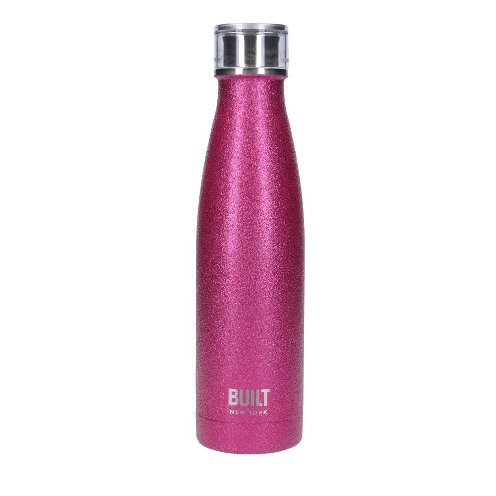 Insulated Water Bottle Stainless Steel 500ml Thermal Pink Glitter Gift For Her
