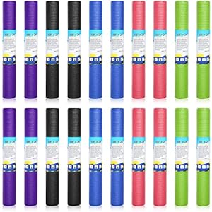 20 Pcs Yoga Mat Non Slip Fitness Exercise Mat Workout Mat with Strap for Women Gym Home Supplies, 72 x 24 Inch