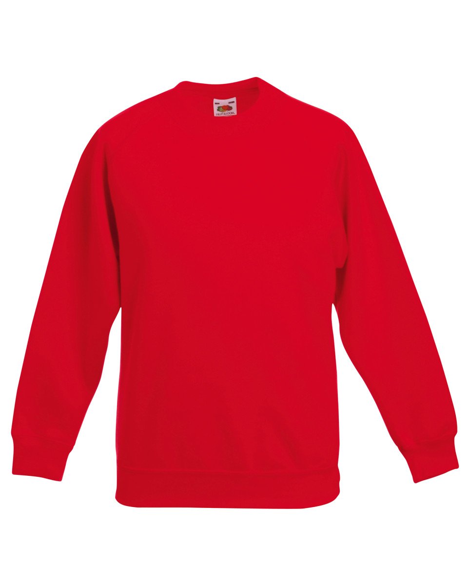 Fruit of the Loom Childrens Raglan Sleeve Sweatshirt Red 12-13