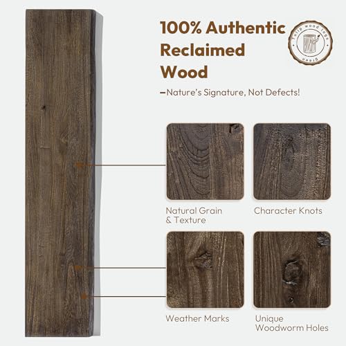 Image of Vivelove Wood Floating Shelves Live Edge 40 inch Set of 2, Dark Walnut