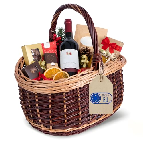 Creative Home Großer Picknickkorb Weidenkorb mit Henkel Einkaufskorb...