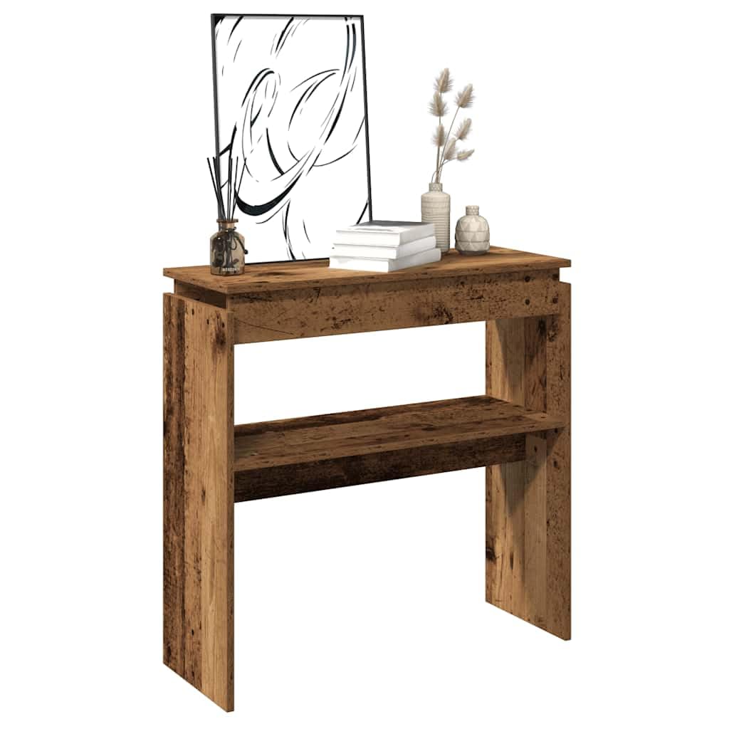 Générique Stół konsola drewniana 80 x 30 x 80 cm | Gładka powierzchnia Łatwy do czyszczenia, wytrzymały na sofę, wielofunkcyjny salon lub sypialnię
