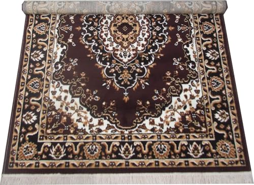 Image of BCF Area Rug 6X8 feet, Brown MJ13 Carpet for Home Decor | Easy to Clean, Anti-Skid Ideal for Living Room, Bedroom, Hall