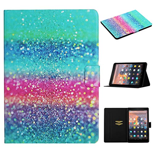 LMFULM® Hülle für Amazon Fire 7 2015/2017/ 2019 (7,0 Zoll) PU Lederhülle Smart Hülle mit Auto Schlaf/Wach Cover Ständer Schutzhülle Flip Cover Kristallsand