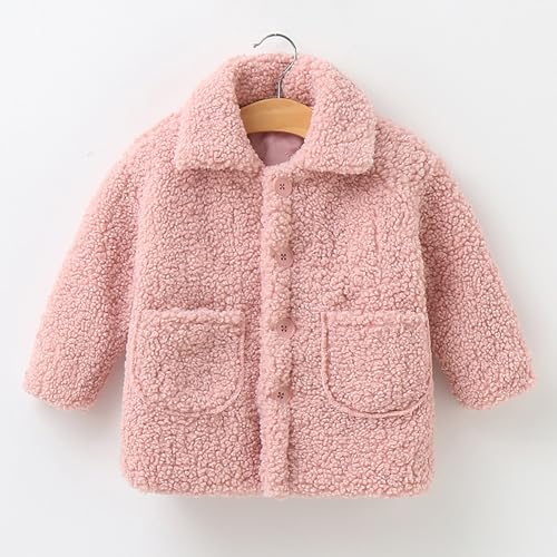 Kids Girls Po𝐥ar Fleece Jackets She𝐫pa Fuzzy Lightweight Button Outerwears Toddler Long Sleeve Warm Casual Coats3