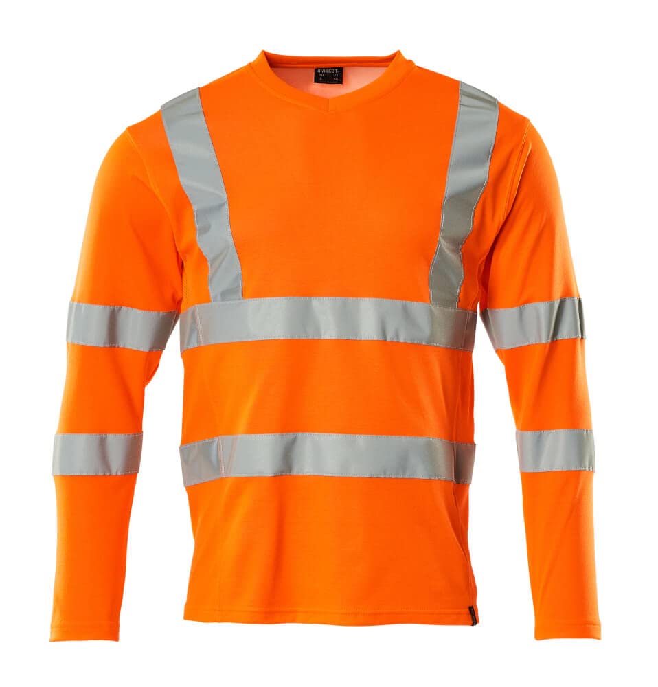 Mascot Safe Classic 18281-995-14 - Camiseta de Manga Larga con Cuello de Pico, Color Naranja, Talla XL