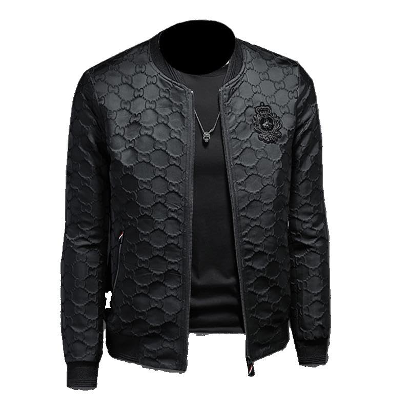 Stand Collar Autumn Winter Men' Jackets Letter Solid Color Zipper Man Coats Outerwear| | -4