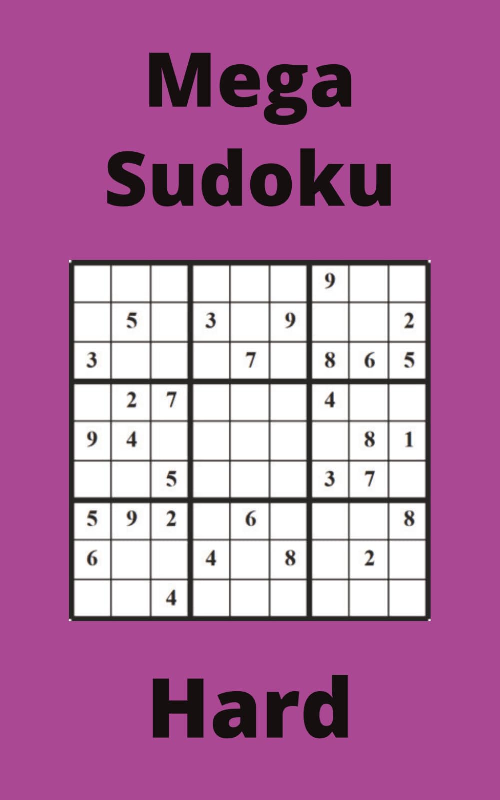 Purple Mega Sudoku Book, 9x9 Puzzles, 50 Pages, 5x8, Hard
